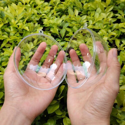 4inch Large Clear Ball Ornaments, 20PCS Clear Plastic Fillable Christmas Balls Shatterproof