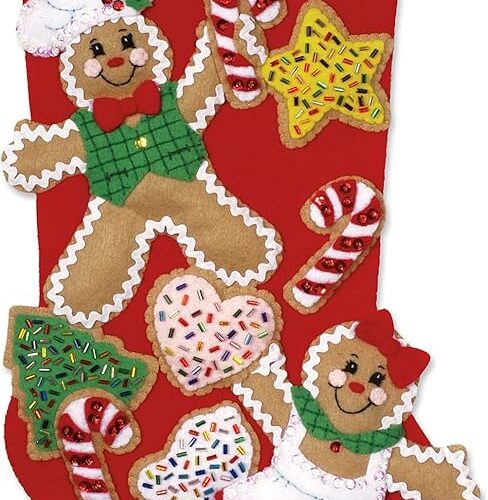 Gingerbread Friends Felt Stocking Kit