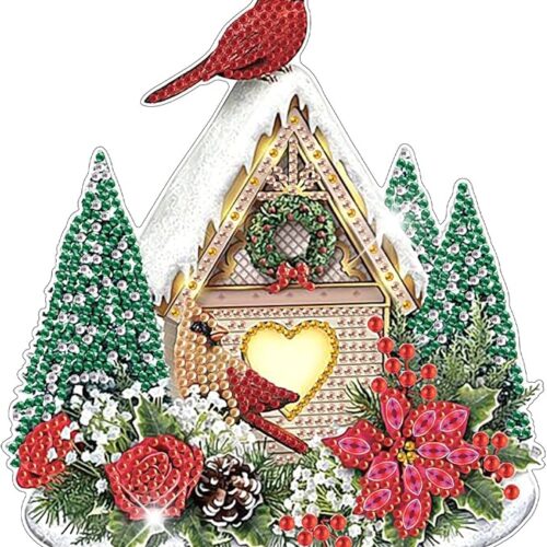 Diamond Art Painting Tabletop Decoration, DIY Christmas Bird's Nest