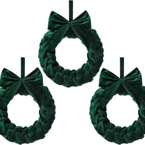 Christmas Velvet Wreaths 14" Christmas Wreaths for Front Door