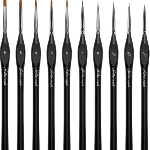 Detail Paint Brushes Set 10pcs Miniature Brushes for Fine Detailing & Art Painting 40k