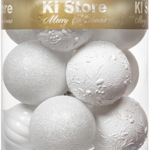 White Christmas Ball Ornaments, 20pcs 3.15-Inch, for Xmas Trees and Holiday Decor - Hooks Included