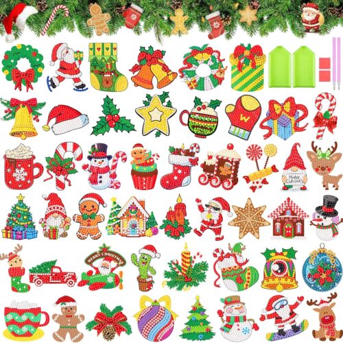 48 Pcs Christmas Diamond Art Painting Sticker Kits