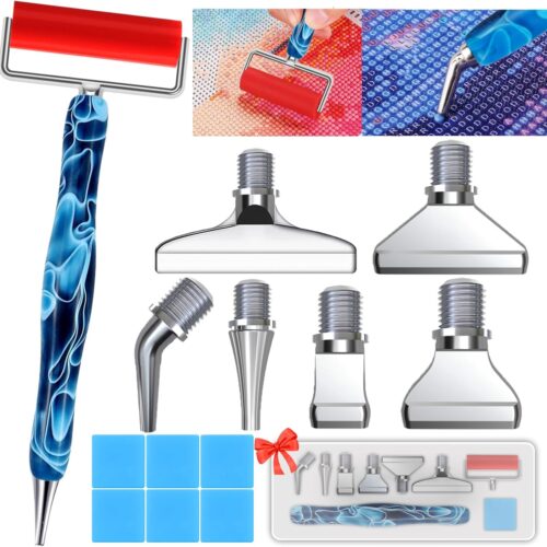 14PCS Diamond Painting Pen Accessories Tools Set (Blue Silver)