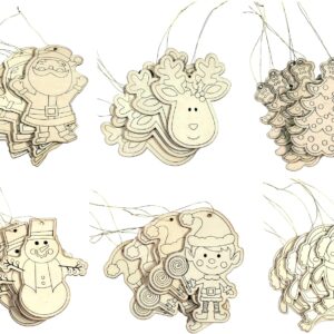 Friendly DIY Holiday Christmas Themed Ornaments - Decorate Your Own | 30 Ornaments Ready to Color or Paint