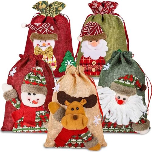 1 3D Xmas Gift Bags, Christmas Wrapping Bags, Xmas Goodie Bags