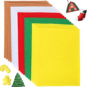 Stiff Felt Fabric Sheets for Kids 20PCS 8x12 Inch Christmas Assorted Colors