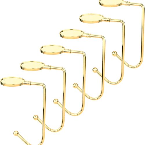 6 Pack Non-Slip Stocking Mantel Holders Hooks Hanger (Gold)