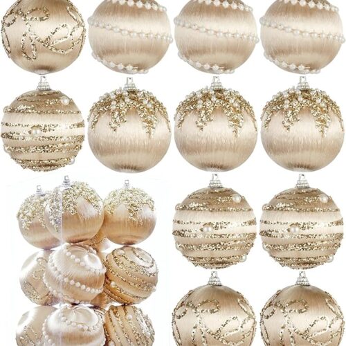 1 Pack of 12 Luxury Shatterproof Xmas Tree Decorations Bulbs Set