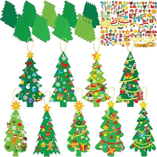 1 945Pcs DIY Christmas Tree Craft Kit Kids Holiday Art Making Craft with Stickers