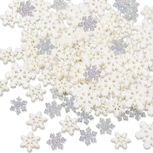 1 100Pcs Mini Snowflake Ornament Christmas Decorations