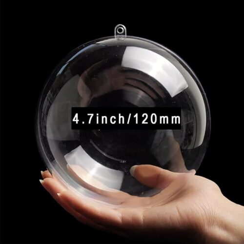 1 120MM Large Christmas Clear Baubles Transparent 5PCS DIY Plastic Ball for Christmas