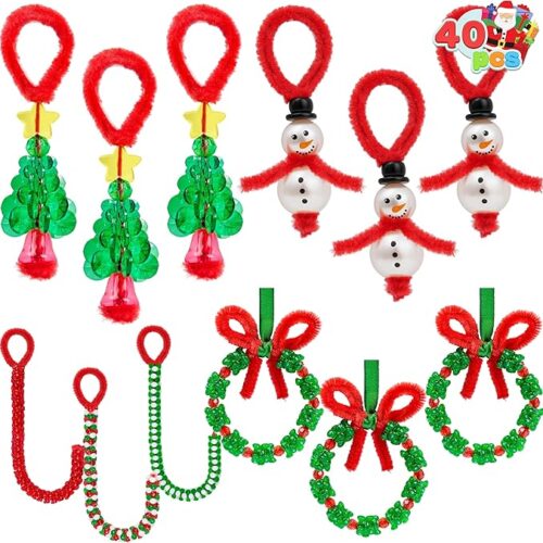 1 Christmas Beaded Ornament Craft, Make Up to 40 Hanging Ornaments of Snowman