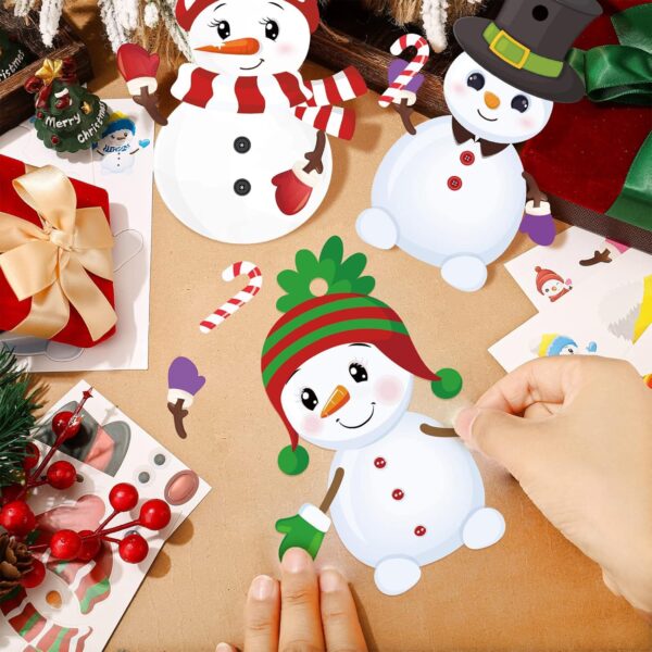 48 Pieces Christmas Snowman Craft Kit for Kids Christmas Arts and Crafts 5