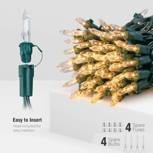 Clear Christmas Lights Set 2PACK 50Count 13Feet Incandescent Bulb Mini String Lights 3