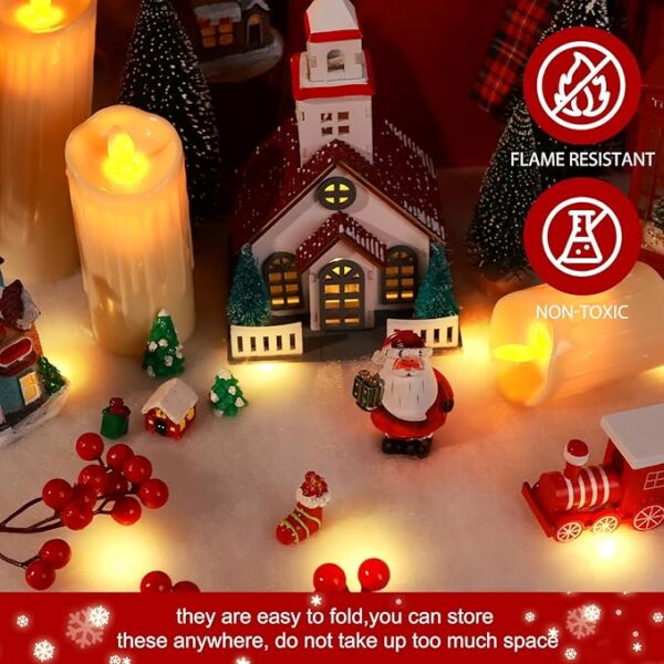 1 Set LED Christmas Fake Snow Blanket Roll with Lights 5