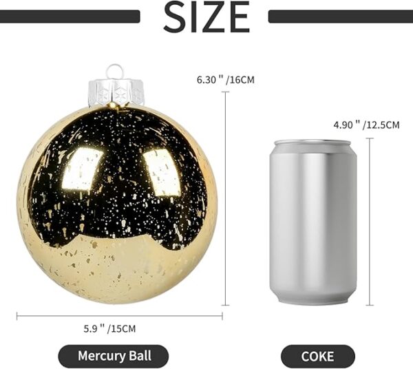 Shiny Christmas Ball Ornaments,Giant Hanging Christmas Tree Ornament Decorations for Holiday 5