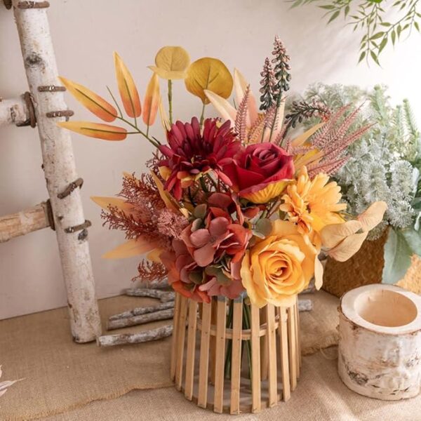 Artificial Fake Flowers Plants Silk Flower Arrangements Wedding Bouquets Decorations 5