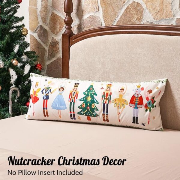 Cute Nutcracker Christmas Decor Long Lumbar Pillow Cover 14x36 5