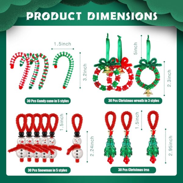 120 Sets Christmas Crafts, 30 Snowmen, 30 Christmas Trees, 30 Wreaths, 30 Candy Canes 5