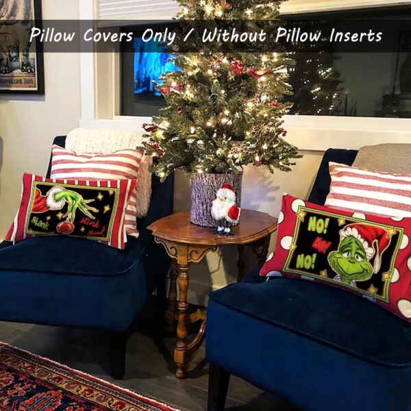 Christmas Lumbar Pillow Covers 12x20 Set of 2 Green 12 x 20 5