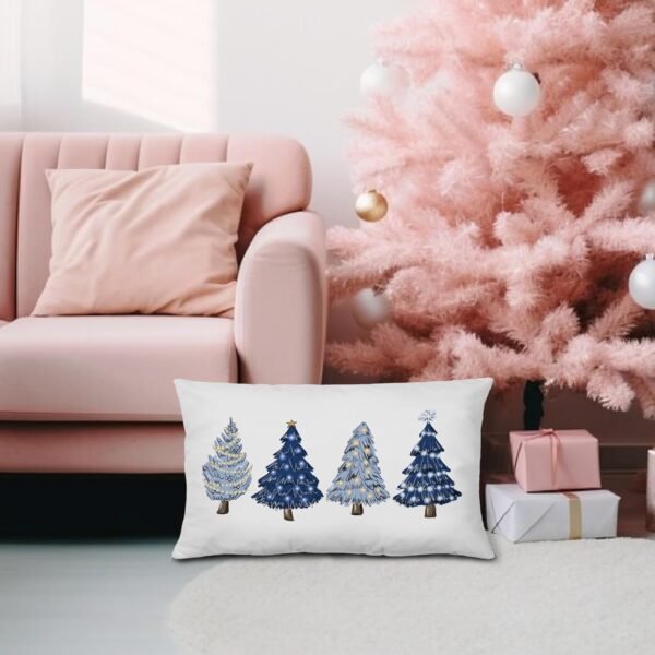Navy Blue Christmas Decorations Christmas Tree Pillow Covers 12x20 5