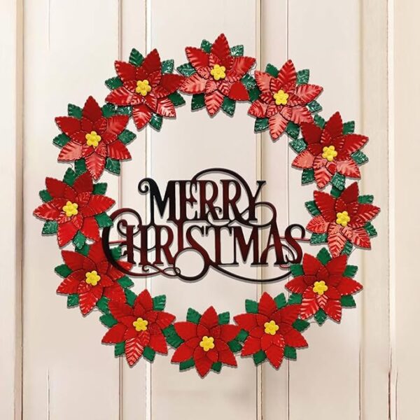 16” Metal Christmas Wreath for Front Door 5