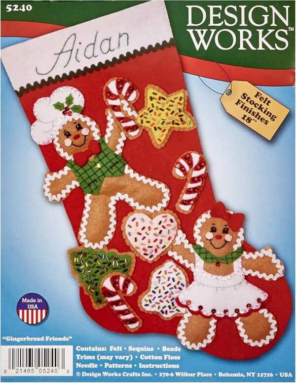 Gingerbread Friends Felt Stocking Kit
