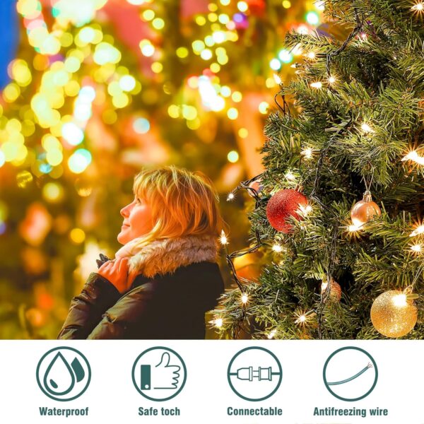 Clear Christmas Lights Set 2PACK 50Count 13Feet Incandescent Bulb Mini String Lights 2