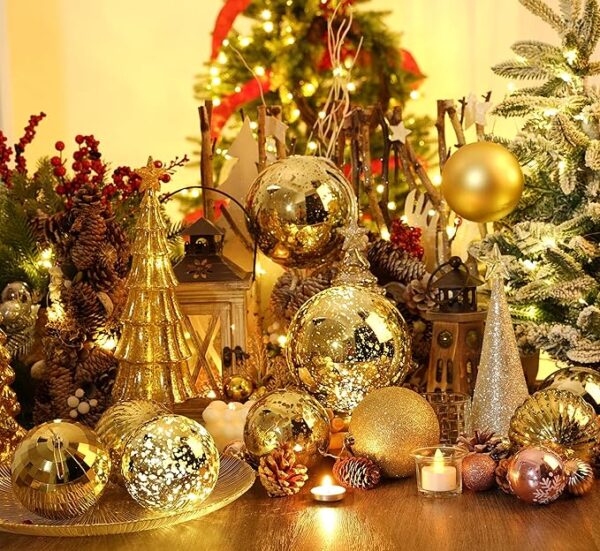 Shiny Christmas Ball Ornaments,Giant Hanging Christmas Tree Ornament Decorations for Holiday 4