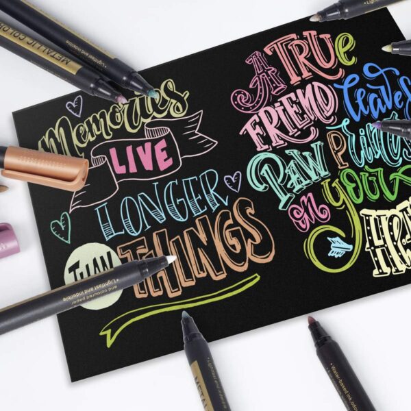 Metallic Paint Markers, 20 Colors Paint Pen Craft Markers 4