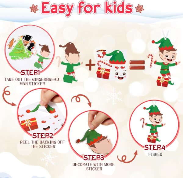50 Pcs Christmas Crafts Kits for Kids Christmas Arts and Crafts DIY Christmas Ornament Kit 4