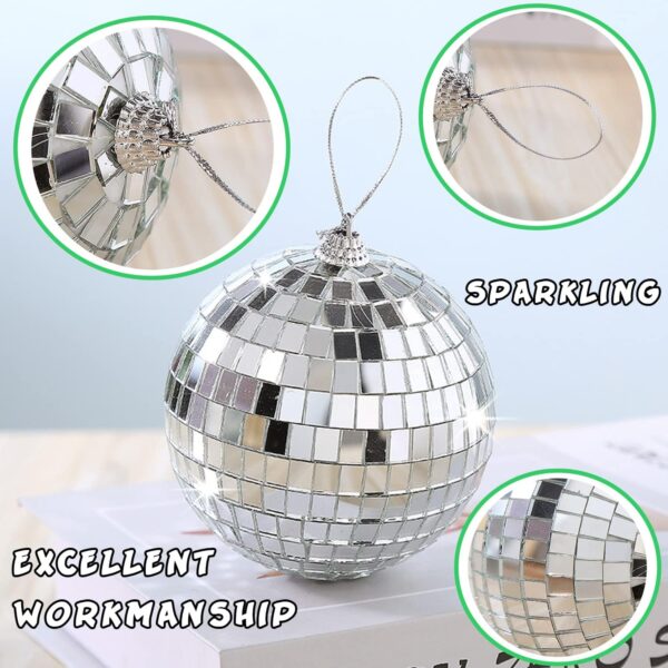 30 PCS Mirror Disco Balls,2 Inch Silver Reflective Mirror Ball 4