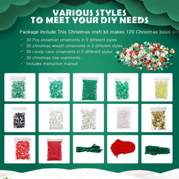 120 Sets Christmas Crafts, 30 Snowmen, 30 Christmas Trees, 30 Wreaths, 30 Candy Canes 4