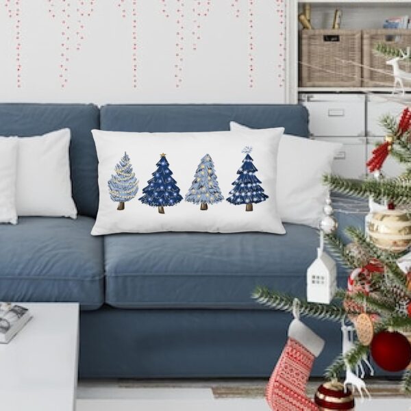 Navy Blue Christmas Decorations Christmas Tree Pillow Covers 12x20 4