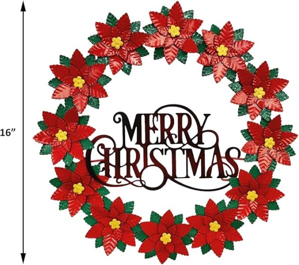 16” Metal Christmas Wreath for Front Door 4