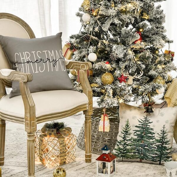 16 x 16 Inch Mistletoe Pine Spruce Holiday Cushion Case Decoration 4