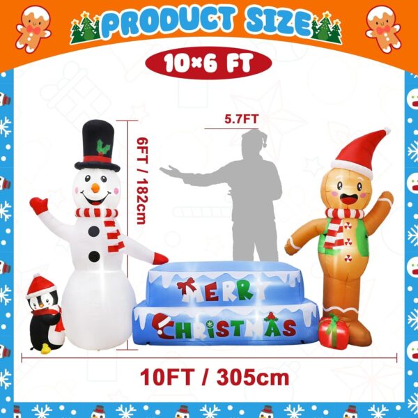 10 FT Inflatable Snowman Christmas Inflatables Outdoor Decorations 4