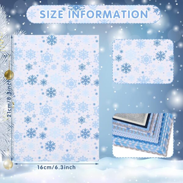 14 Pieces Christmas Winter Leather Sheets Glitter Faux 8.3 x 6.3 Inch (Multiple Style) 4