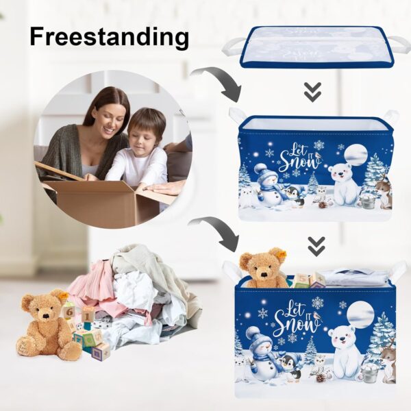 Winter Animals Storage Basket Christmas Snowman Penguin Gift Basket 4