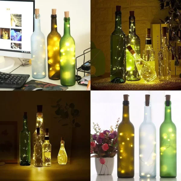 10 Pack Wine Bottle Fairy String Lights 20 LED Battery Cork For Party Wedding 2M 4