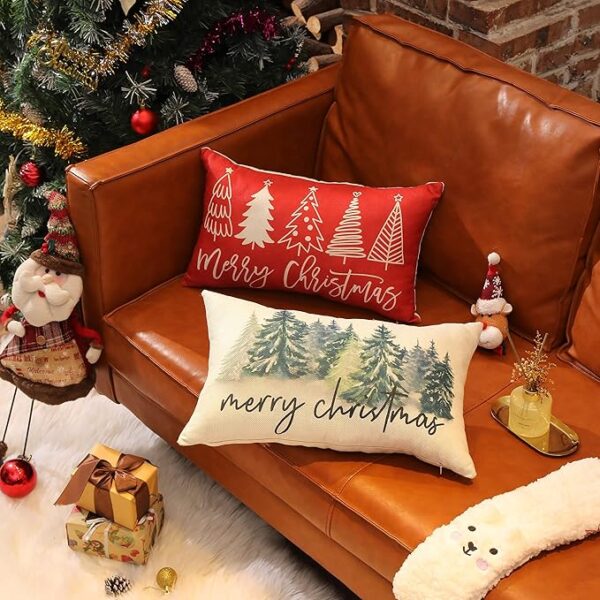 12x20 Farmhouse Christmas Throw Lumbar Pillow Cover 4