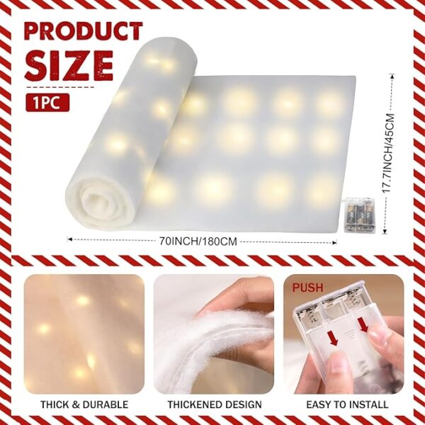 1 Set LED Christmas Fake Snow Blanket Roll with Lights 3