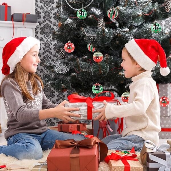 30PCS Christmas Ball Ornaments - 2.36 Inch Red Green White Christmas Balls 3