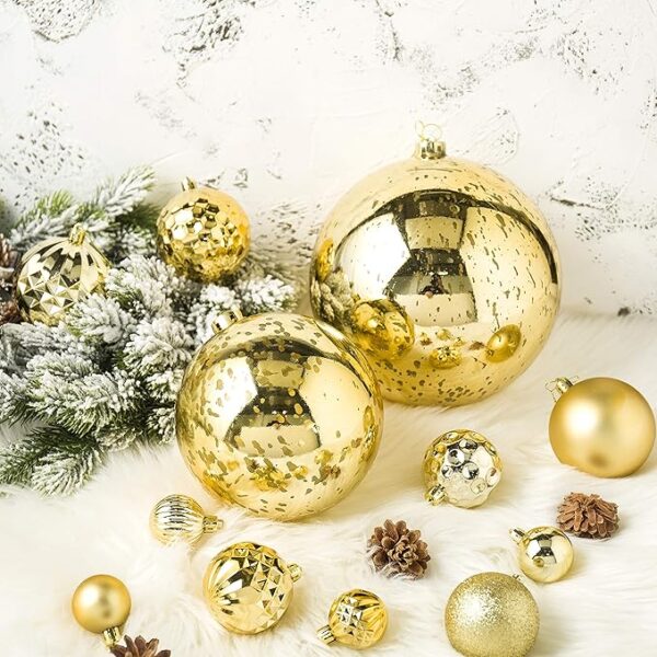Shiny Christmas Ball Ornaments,Giant Hanging Christmas Tree Ornament Decorations for Holiday 3