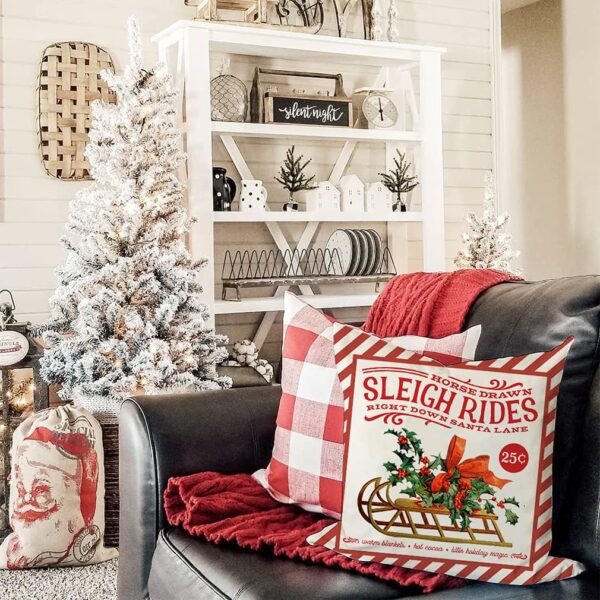 Vintage Christmas Pillow Covers 18x18 Set of 4 3