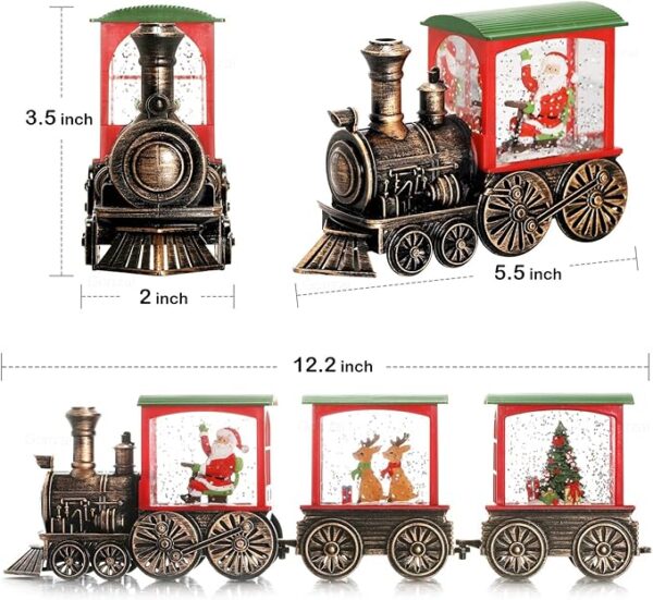 Lighted Christmas Decorations Indoor with Swirling Glitter Santa Claus Reindeer Tree 3