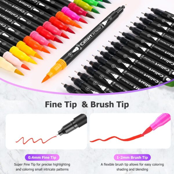 34 Double Tip Brush Pens Art Markers, Aesthetic Cute Preppy Stuff 3