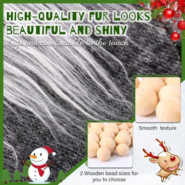15 Pcs Gnome Beards for Crafting Faux Fabric Precut Gnomes Beards Handmade 30 Pieces Wood Balls 3