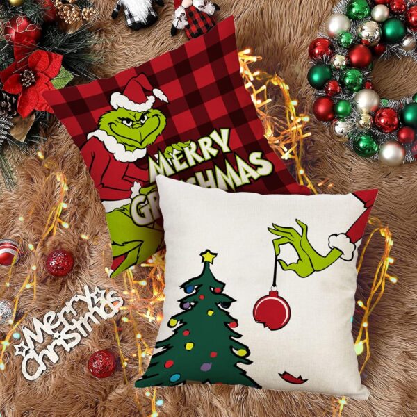 Christmas Pillow Covers with LED Lights 18x18 Inch Set of 4 for Christmas Decor 3